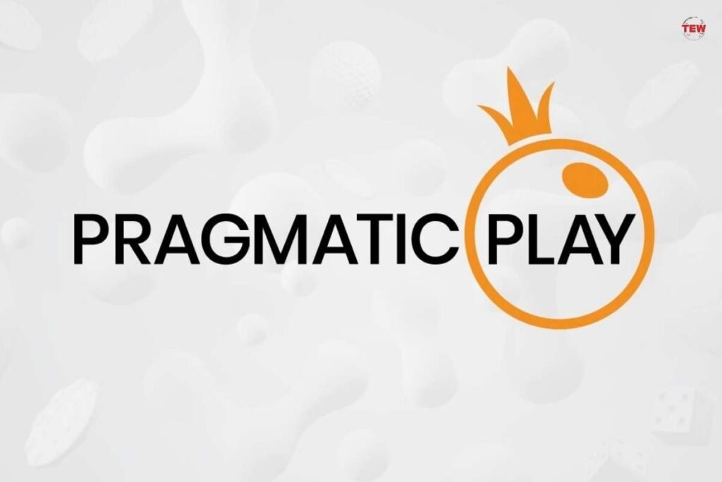 Pragmatic Play logo with abstract background.