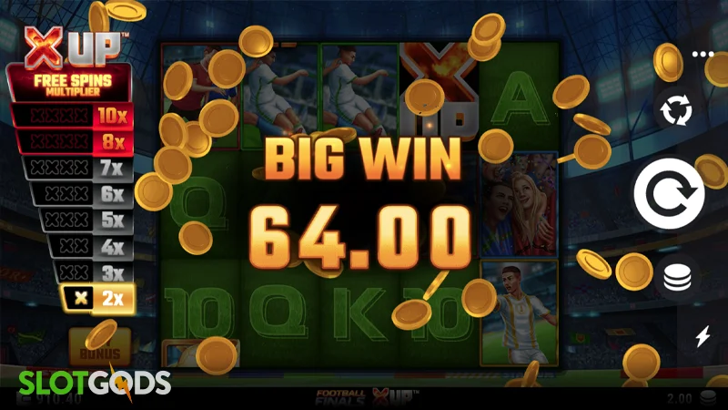 Casino slot game big win screen.