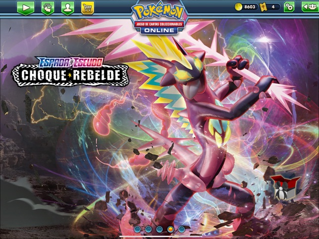 Pokémon character in colorful, dynamic action scene.