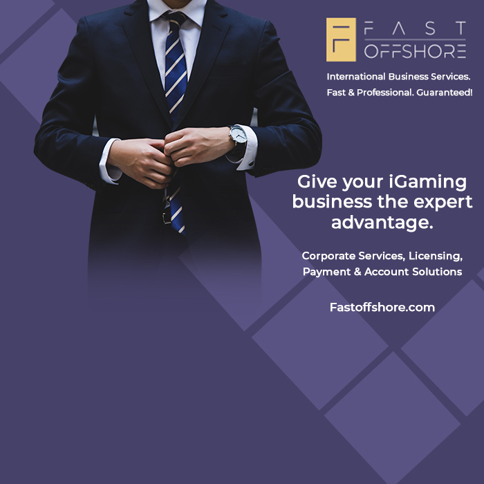Businessman in suit promoting corporate services.