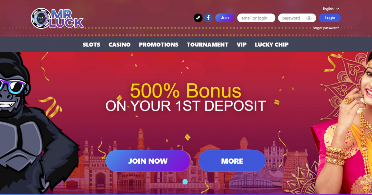 Online casino promotion with 500% bonus offer.
