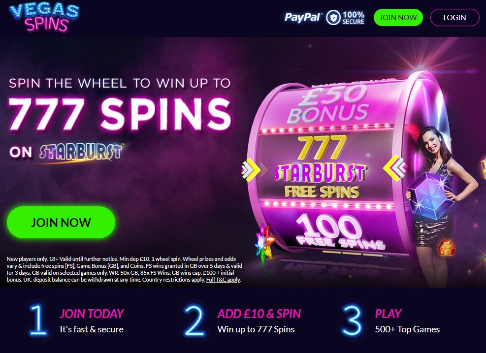Vegas Spins promotion for free slot spins.