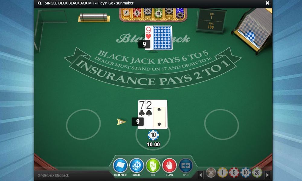 Online blackjack game screen with cards displayed.