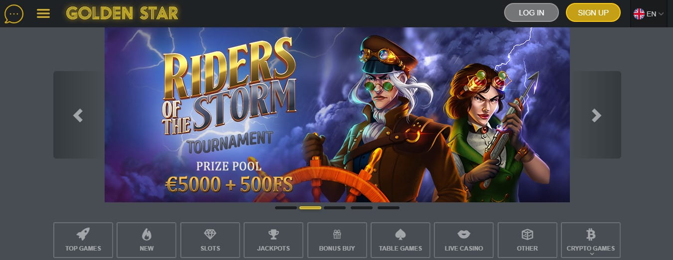 Riders of the Storm tournament banner.