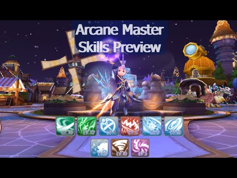 Arcane Master character with skill icons displayed.
