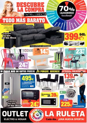 Furniture and appliances sale advertisement.