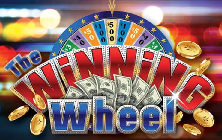 Winning Wheel game with cash and coins.