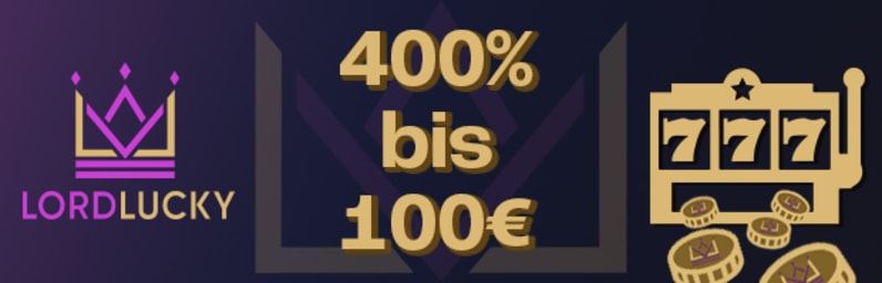 Casino promotion with slot machine graphic.