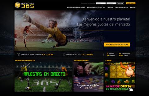 Sports betting and casino website homepage.