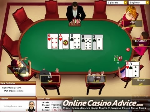 Online poker game with five players.