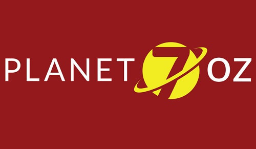 Red background with Planet 7 Oz logo.