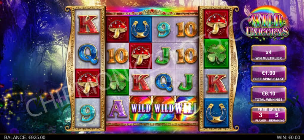 Slot machine game with fantasy theme.